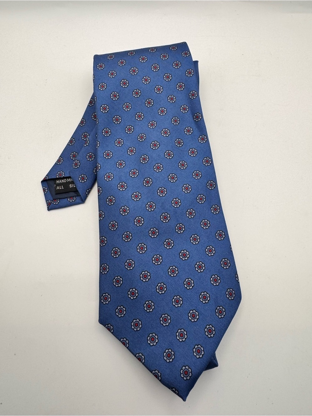 Blue The Bentley Necktie Mens Vintage Silk Geometric Floral Tie Medallion Flower